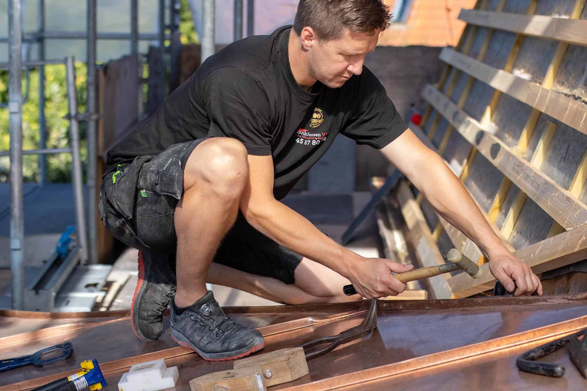 Montering af nyt kobbertag